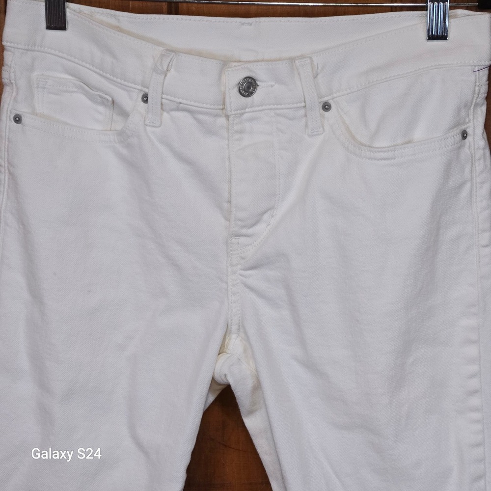 Levis 711 Skinny Jeans White Mid Rise Stretch‎ Denim Womens Size 29 23676-0000